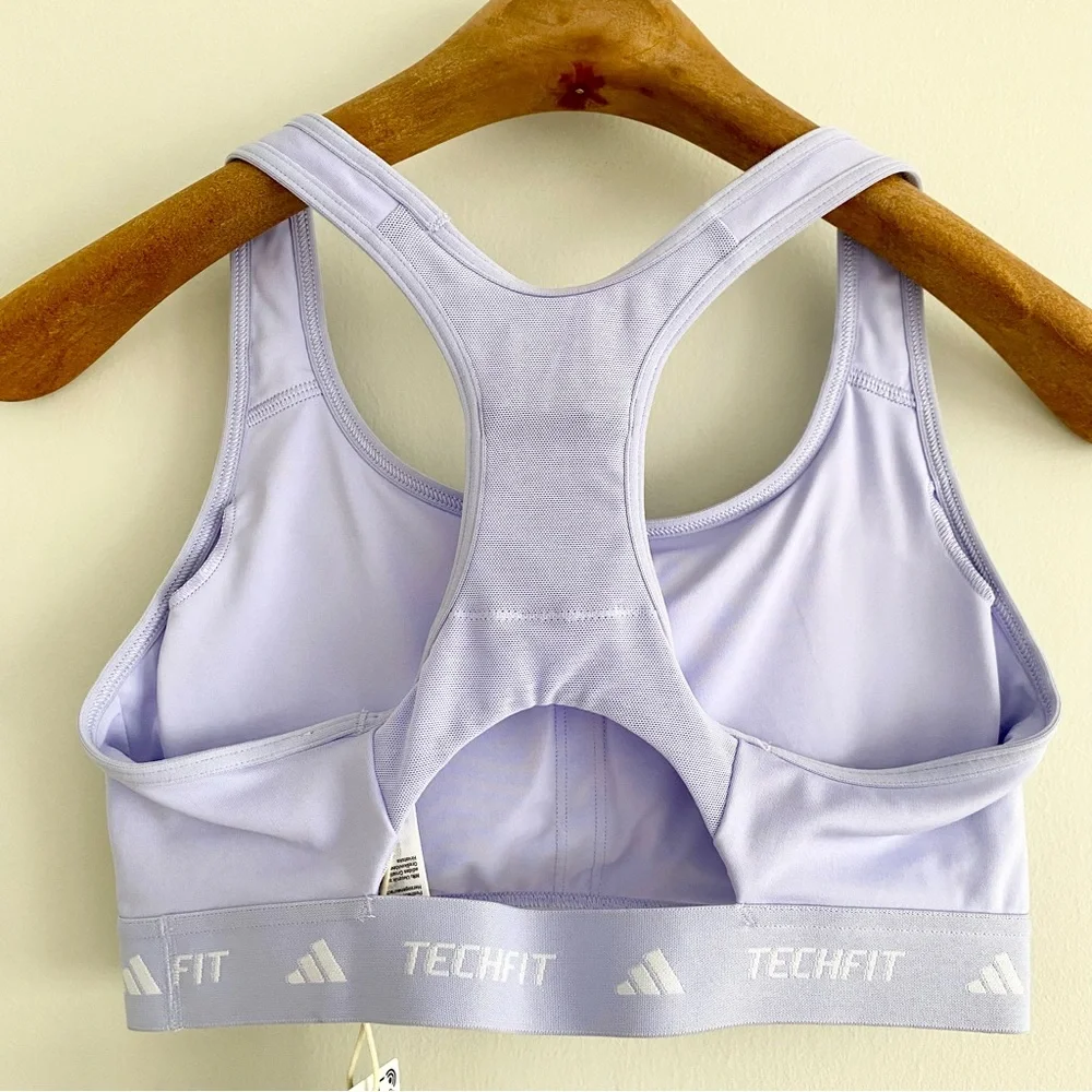 adidas Lavender Techfit Racerback Sports Bra - Picture 4 of 7